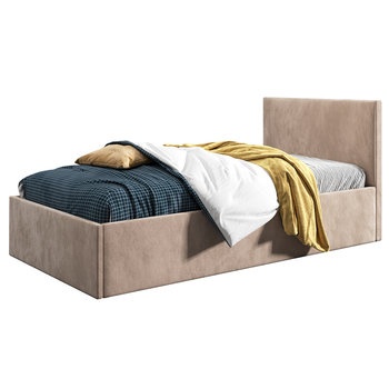 Łóżko młodzieżowe 90x200 Basic Asti, Beżowy, Pojemnik - BELVEDO
