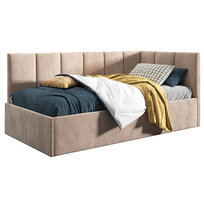 Łóżko młodzieżowe 90x200 Supreme Roma, Beżowy, Pojemnik