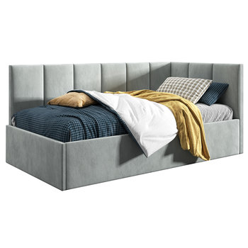 Łóżko młodzieżowe 90x200 Supreme Roma, Jasny szary, Pojemnik - BELVEDO