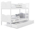 Łóżko piętrowe 190x80 białe + materace MAX - Spokojnesny