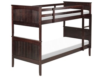 Łóżko piętrowe drewniane 90 x 200 cm ciemne RADON - Beliani
