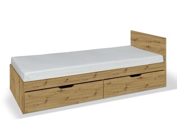 Łóżko pojedyńcze pod materac 80x200 z szufladami dąb artisan - Domiko Meble
