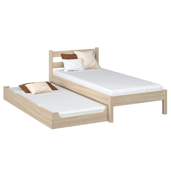Łóżko Pojedyncze Z Szufladą Na Materac N01 Dąb Bielony 120X190 - N-Wood