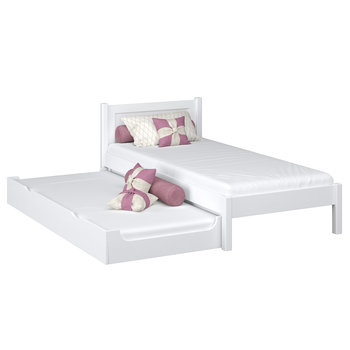 Łóżko pojedyncze z szufladą na materac N02 biały 120x190 - N-Wood