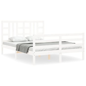 Łóżko sosnowe białe 140x190 cm - solidne i dekorac / AAALOE - Zakito Home