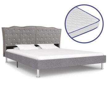 Łóżko szare, tapicerowane, z materacem, 180x200  - vidaXL
