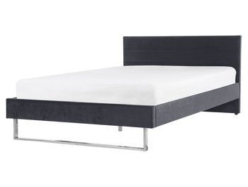 Łóżko szare, welurowe, 160x200  - Beliani