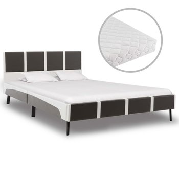 Łóżko szaro-białe, z materacem, 140x200  - vidaXL