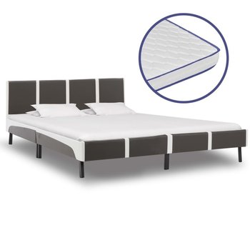 Łóżko szaro-białe, z materacem, 180x200  - vidaXL