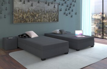 Łóżko tapicerowane 100cm tapczan jednoosobowy Kanapa pojemnik materac - Cezari