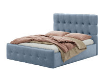 Łóżko tapicerowane Flora 120x200 niebieskie