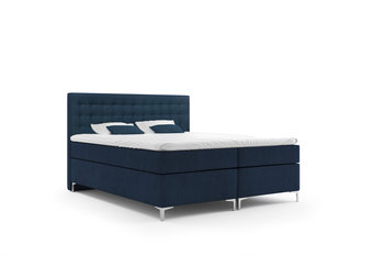 Łóżko tapicerowane kontynentalne Basic 160x200 Granatowe - Velar Meble
