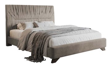 Łóżko tapicerowane Llana 160x200 cm beżowy velvet - Selsey