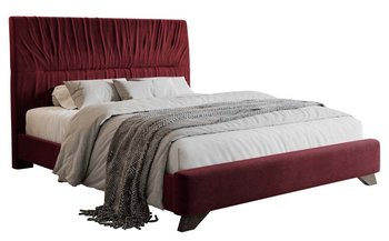 Łóżko tapicerowane Llana 160x200 cm bordowy velvet - Selsey