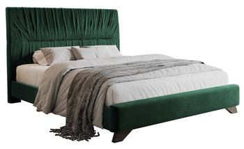 Łóżko tapicerowane Llana 160x200 cm ciemnozielony velvet - Selsey