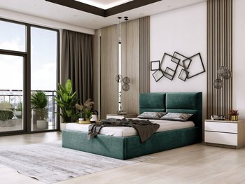 Łóżko tapicerowane podwójne do sypialni ALICANTE SLIM 160x200 - Home Design