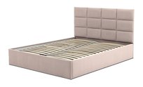 Łóżko tapicerowane Tores 140 x 200  z pojemnikiem na pościel, Beżowe