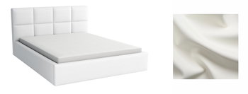 Łóżko Tapicerowane Z Materacem 160X200 - Alaska A04 - Biały | Cayenne C1115 - BONNI
