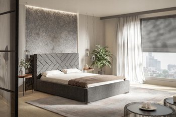 Łóżko tapicerowane ze stelażem i pojemnikiem MALMO PREMIUM 120x200 - Home Design
