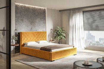 Łóżko tapicerowane ze stelażem i pojemnikiem MALMO PREMIUM 160x200 - Home Design