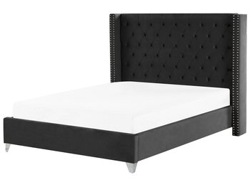 Łóżko welurowe 180 x 200 cm czarne LUBBON - Beliani
