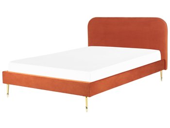 Łóżko welurowe 180 x 200 cm pomarańczowe FLAYAT - Beliani
