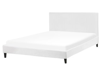 Łóżko welurowe, białe, Beliani Fitou, 160x200 cm - Beliani