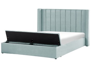 Łóżko welurowe z ławką 180 x 200 cm miętowe NOYERS - Beliani