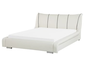 Łóżko wodne skórzane, białe, Beliani Nantes, 160x200 cm - Beliani