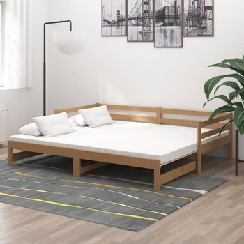 Łóżko wysuwane, drewno sosnowe, miodowy brąz, VidaXL, 2x90x200 cm - vidaXL