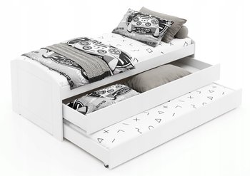 Łóżko wysuwane podwójne LORI 90x200 białe z szufladą - Meble Kobi 