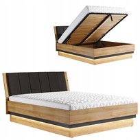 Łóżko z pojemnikiem 140x200 ze stelażem YORK Y18 do sypialni dąb