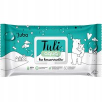 Luba, Tuli Aqua, Nawilżane chusteczki dla dzieci bez konserwantów, 60 szt.