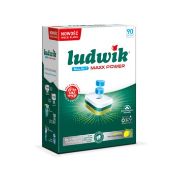 Ludwik ALL IN 1 MAXX POWER tabletki do zmywarek LEMON 90 szt. - Ludwik