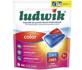 LUDWIK Kapsułki do prania tkanin kolorowych Color 2 in 1 44 szt. - Ludwik