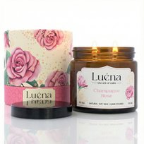 Luéna - Champagne Rose | Świeca Zapachowa Sojowa Premium 250ml | Wykonana Ręcznie | 55h Palenia | Idealny Prezent