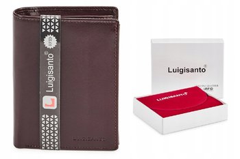 LUIGISANTO MĘSKI Skórzany PORTFEL RFID Brązowy - LUIGISANTO