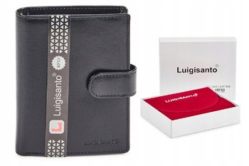 LUIGISANTO MĘSKI Skórzany PORTFEL RFID Czarny - LUIGISANTO