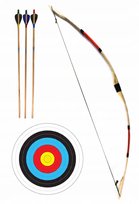 ŁUK DREWNIANY 115CM 3 STRZAŁY + TARCZA ZESTAW ŁUCZNICZY CZERWONY Inna marka