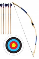 ŁUK DREWNIANY 115cm 5 STRZAŁ + TARCZA ZESTAW ŁUCZNICZY NIEBIESKI Inna marka