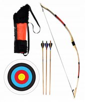 ŁUK DREWNIANY 115cm KOŁCZAN 3 STRZAŁY TARCZA ZESTAW ŁUCZNICZY CZERWONY Inna marka