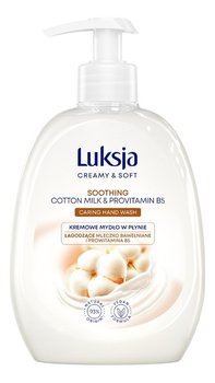 Luksja, Creamy & Soft, Łagodzące Kremowe Mydło w płynie Mleczko Bawełniane i Prowitamina B5, 500ml - Luksja