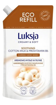 Luksja, Creamy & Soft, Łagodzące Kremowe Mydło w płynie Mleczko Bawełniane i Prowitamina B5- Zapas 500ml - Luksja