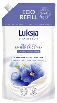Luksja Creamy & Soft Nawilżające Kremowe Mydło w płynie Len i Mleczko Ryżowe 900ml - zapas - Luksja