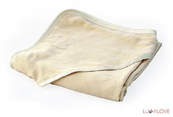 LullaLove, Otulacz z alg i bambusa, wielofunkcyjny, 110x110 cm, Gold - LullaLove