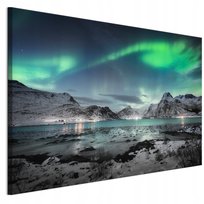 LUMASOUL Obraz na Płótnie na ścianę 90x60 Natura zorza polarna Klasyczny