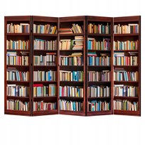 LUMASOUL Parawan dwustronny 5 częściowy (225x172 cm) - Motyw Biblioteki