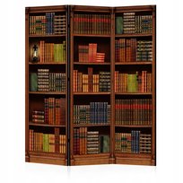 LUMASOUL Parawan jednostronny 3 częściowy (135x172 cm) - Motyw Biblioteki Retro