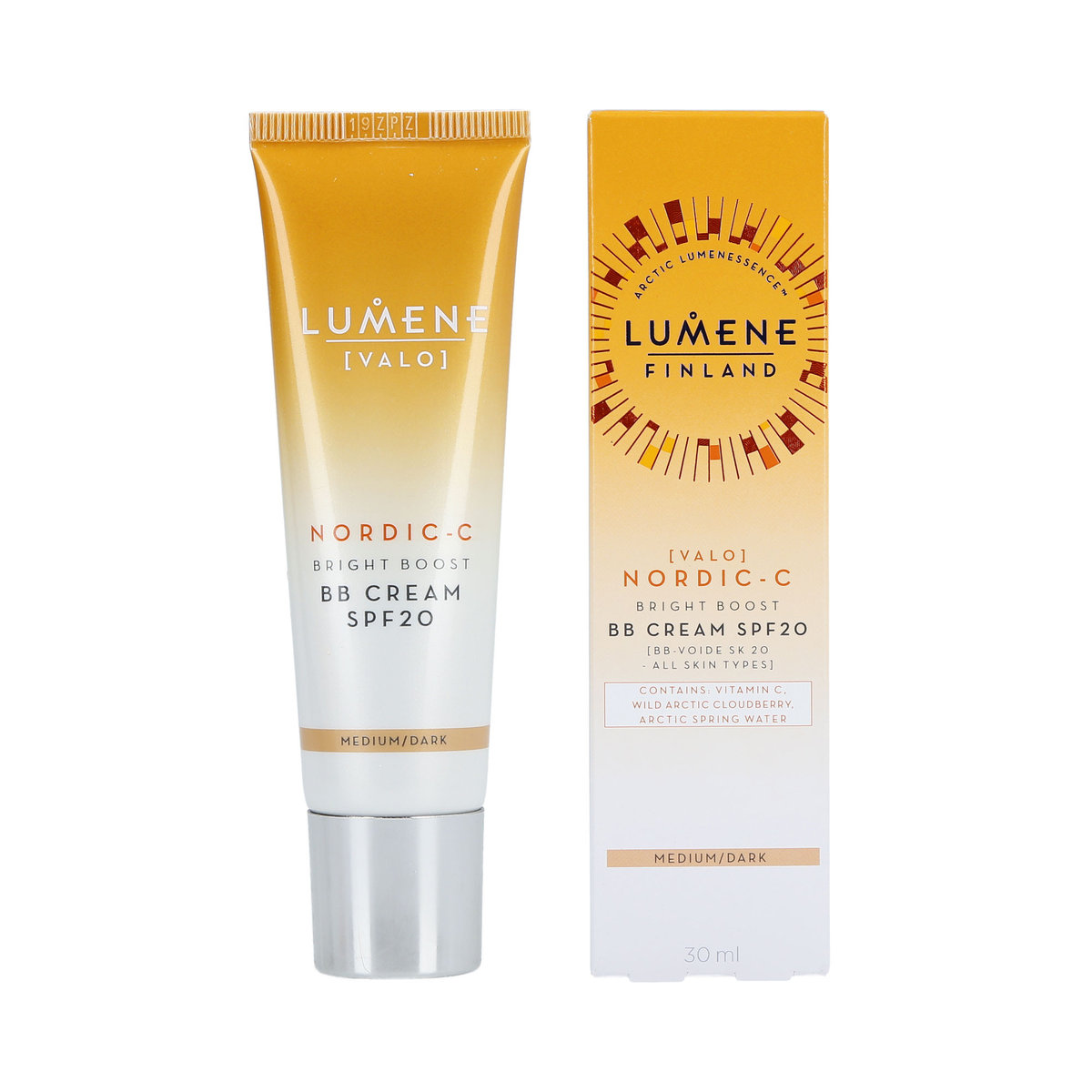 LUMENE, VALO, Rozświetlający krem BB do twarzy SPF20 Medium/Dark, 30 ml ...