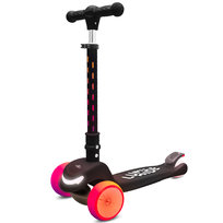 LUMI RIDE Hulajnoga trójkołowa balansowa składana regulowana Koła tęcza LED 7 kolorów 20 programów czarny Sun Baby